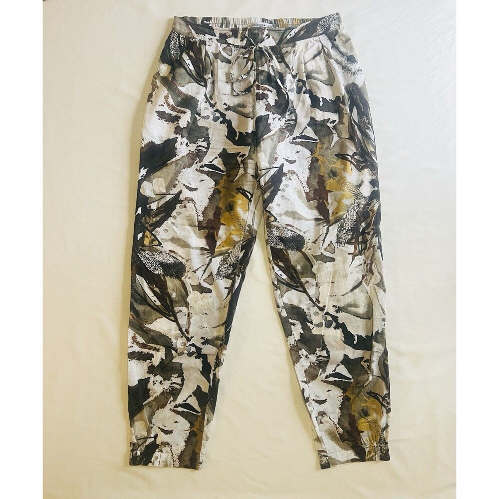 Adolfo Dominguez Chic Jogger Pants Sz S/XS Abstract Art Print Baggy 100% Cotton